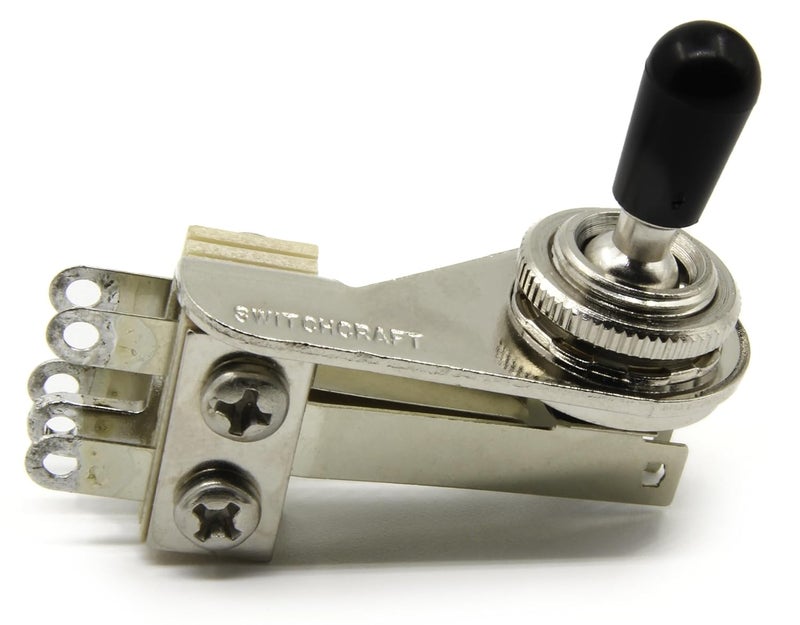 YBW Switchcraft 3-Way Right Angle L-Type Toggle Switch w/Genuine Black Switchcraft Tip - for Electric Guitar - Image 1